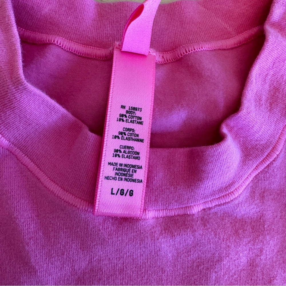 Skims mock neck tank bubblegum pink size L - Picture 6 of 9
